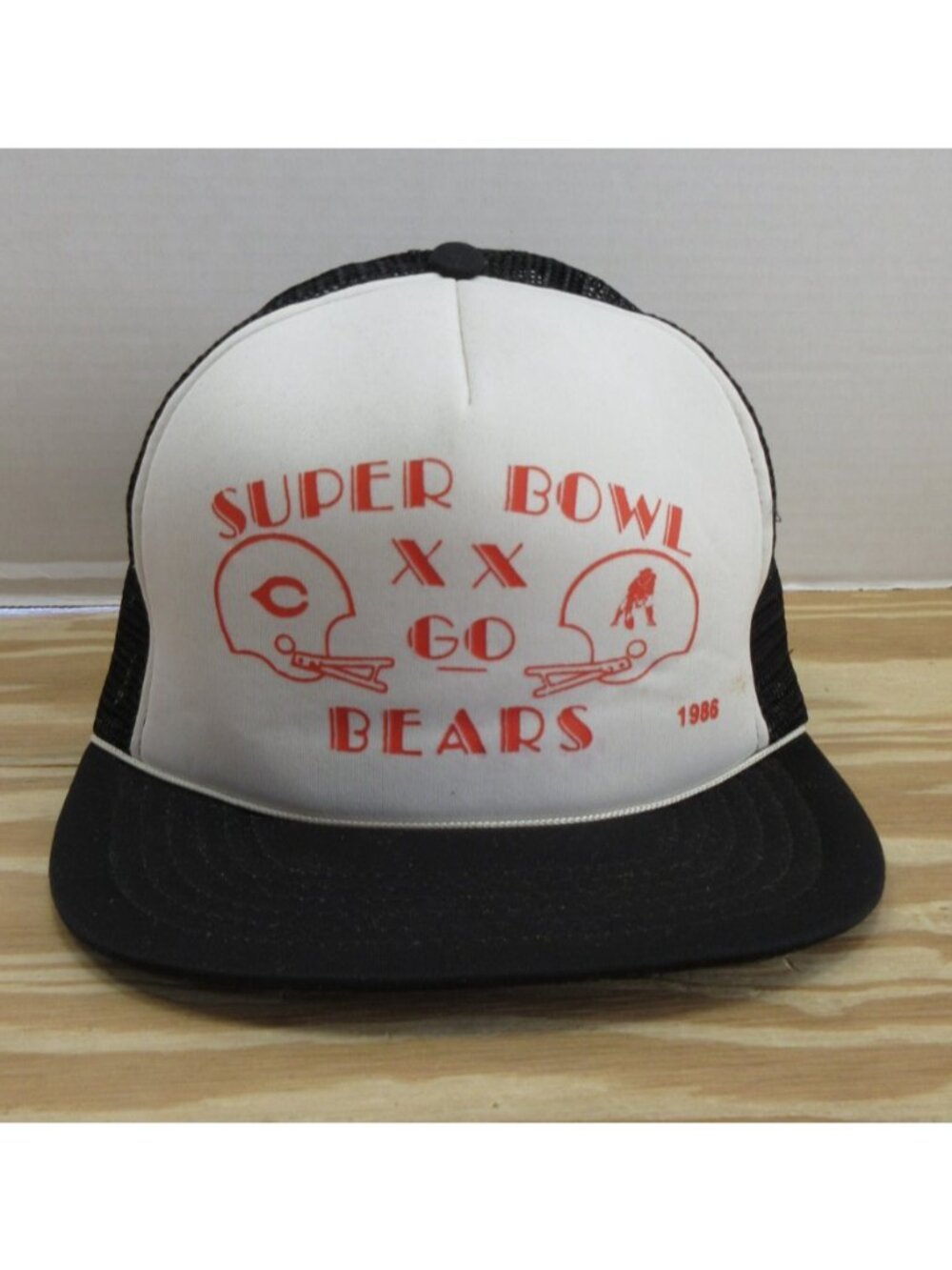 VINTAGE Chicago Bears Hat Cap Snapback Super Bowl 1986 Trucker Champs*